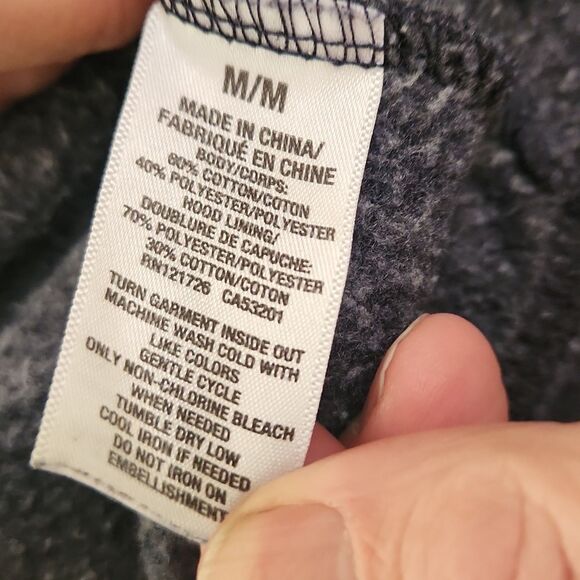 Aeropostale navy blue women's medium hooded sweatshirt with crocheted cuffs - Picture 8 of 8